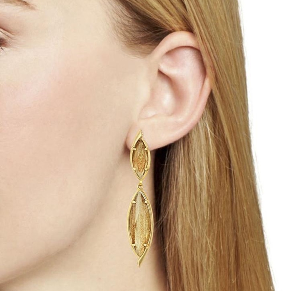 ON SALE! NWT Kendra Scott Maisey Earrings Gold Dus - Picture 2 of 8